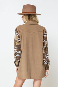 Wild print shacket