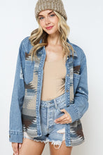 Load image into Gallery viewer, Aztec denim shacket